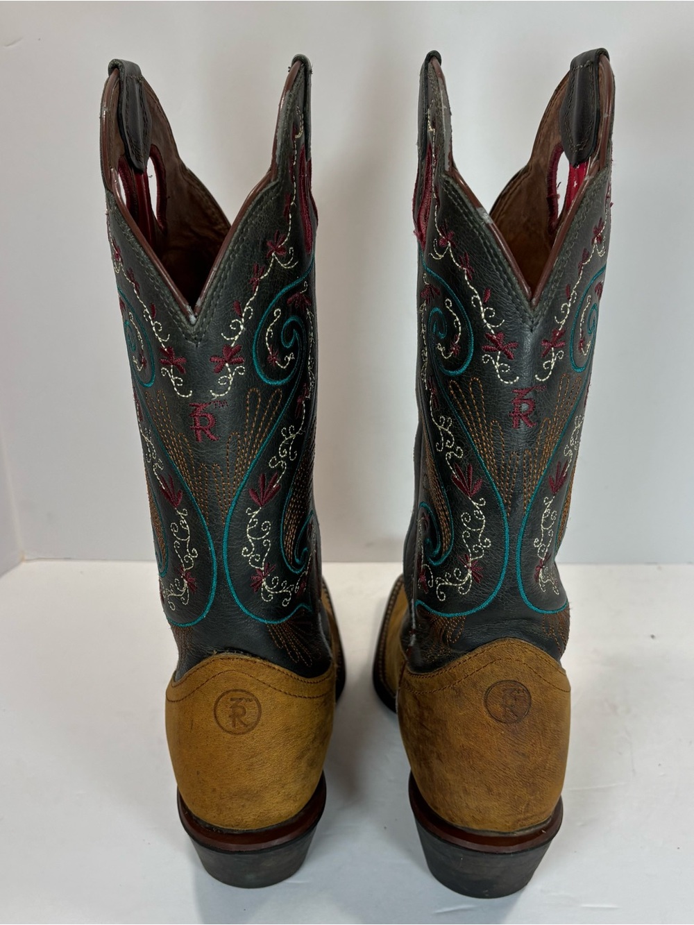 Tony Lama Women’s Embroidered Western Boots Sz 7.5 B Boho Leather Colorful 2025L - Picture 3 of 13